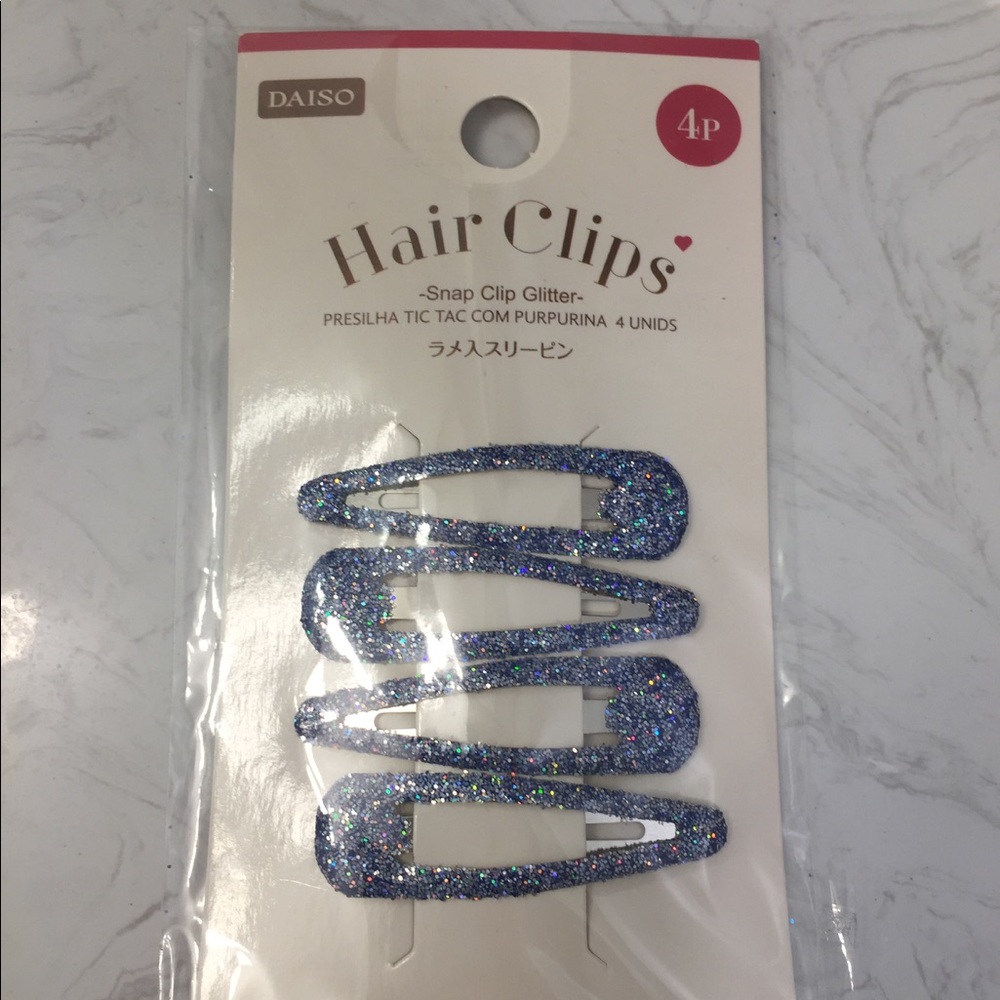 FREE w/ purchase - purple glitter hair clips